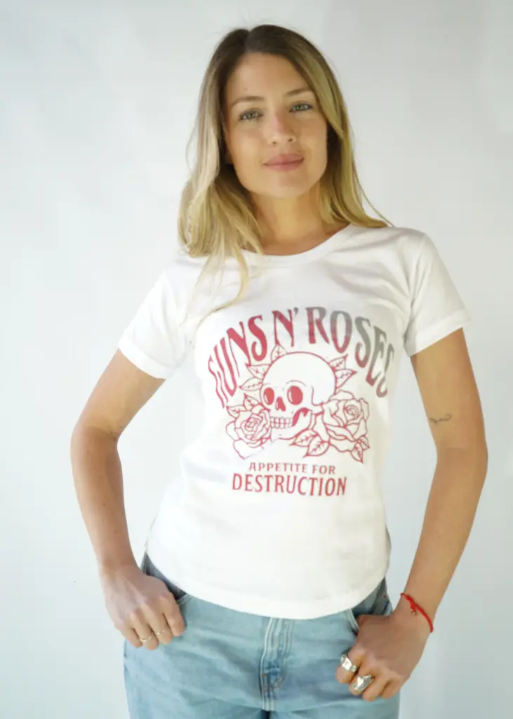 [RGE-S-BL] Remera Guns Estampada (S, Blanco)