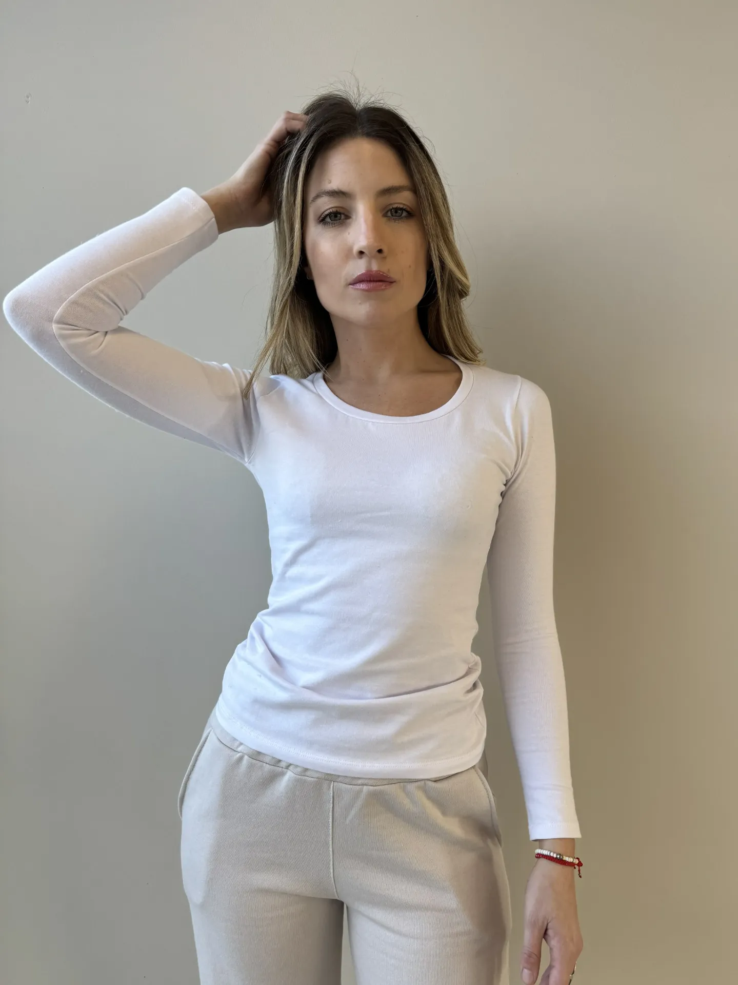 [CML-S-BL] Camisetas Mangas Largas (S, Blanco)