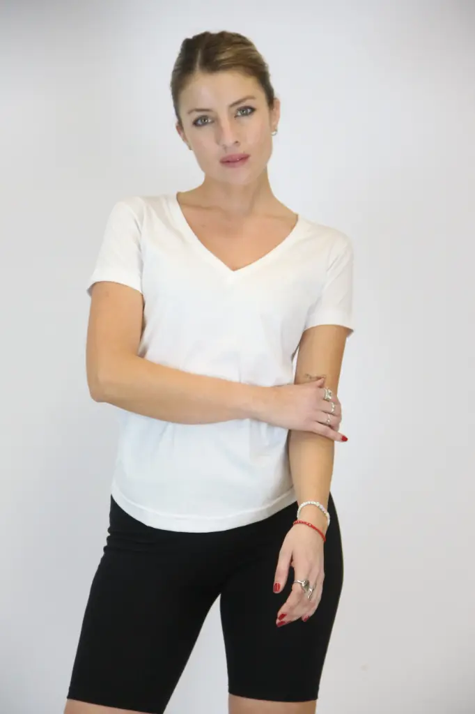 [REV-S-BL] Remera Escote en V (S, Blanco)