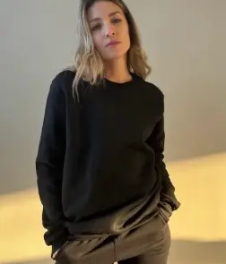 [BOCR-NE] Buzo Oversize Cuello Redondo Liso (Negro)